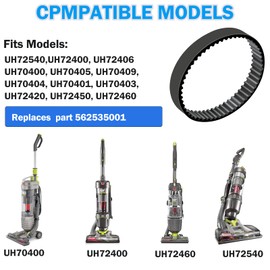 Vacuum Belts Replacement for Hoover WindTunnel Air Upright Vacuum Cleaner, Vacuum Cleaner Belts Replace Parts 562535001, Fit Models UH70400, UH70401, UH70403, UH70404, UH70405, UH70409, UH72400 Series