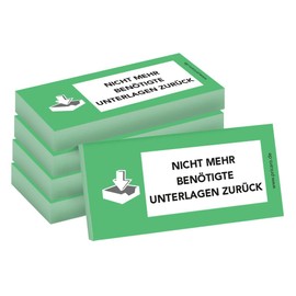 PRICARO Sticky Notes "Back" Documents Green 100 Sheets Pack of 5