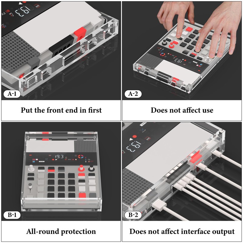 Geekria Audio Samplers Clear Acrylic Case Protector, Magnetic Closing Dust