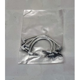 Starving Students Music Supplies SSMS - Luigis Modular M-PAR Right Angled Eurorack Patch Cables - Package of 5 White Cables, 4 (10 cm)