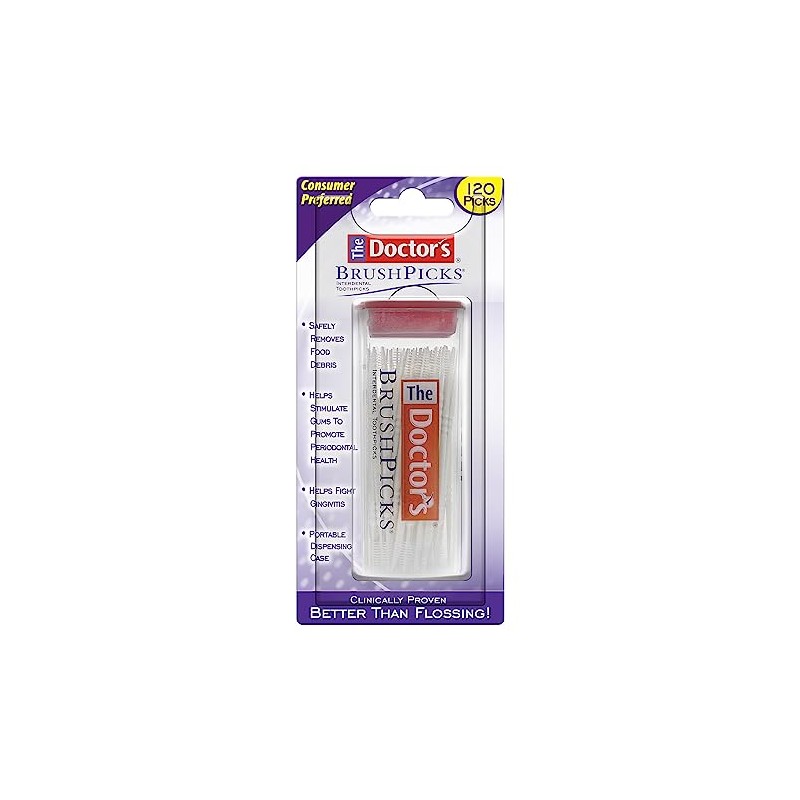 The Doctor's BrushPicks, Interdental Brushes and Dental Pick 2-in-1, Plaque