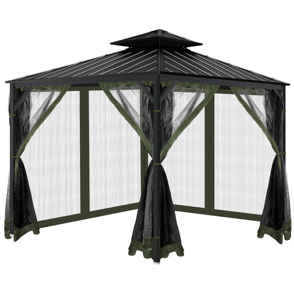 Gazebo Universal Replacement Mosquito Netting, 10'x10' Gazebo Netting Outdoor, 4-Panel