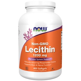 NOW Supplements, Lecithin 1200 mg with naturally occurring Phosphatidyl Choline, 400 Softgels