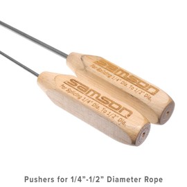 Rope Pusher for 1/4 Inch - 1/2 Inch Diameters - Sturdy Metal with Tough Wooden Handle - Rope Splicing Assistance