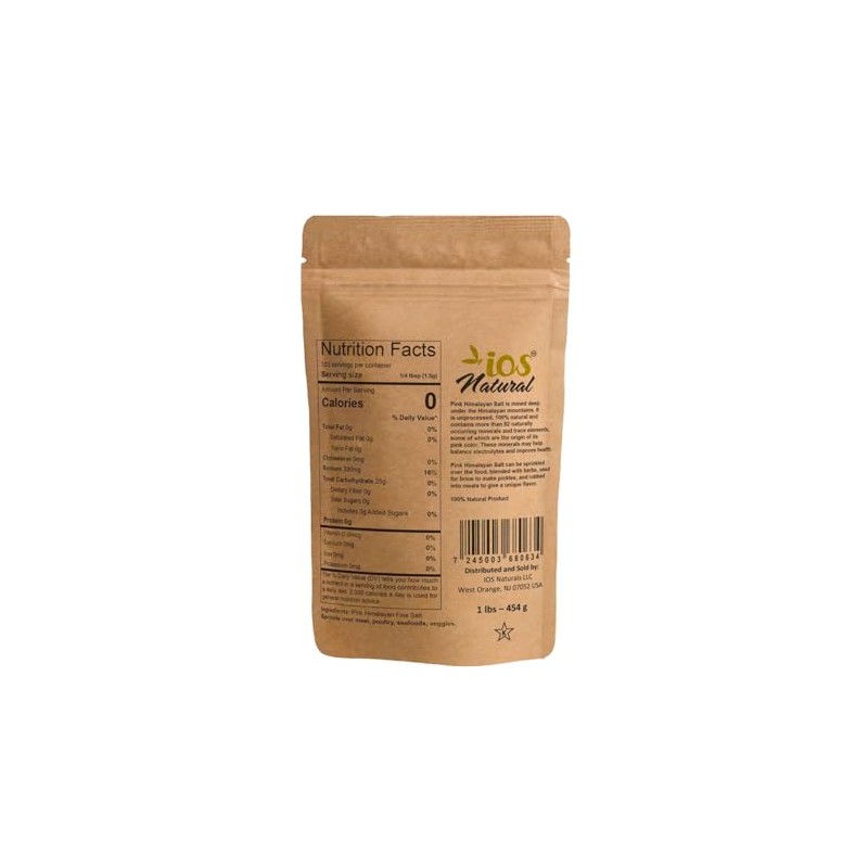IOS Natural Variety Sea Salt with Grinder (Himalayan Pink Fine
