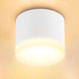 URing LED Surface-Mounted Spotlights, 3000 K Ceiling Spotlights, White, Includes 6 W 550 LM GX53 LED Surface-Mounted Spotlight, Diameter 84 x 71 mm, Surface-Mounted 230 V Surface-Mounted Light,