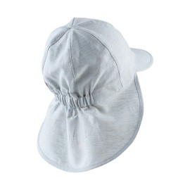 Sterntaler Peaked Cap Neck Mottled – Boys Hat Made of Cotton Blend in Linen Look – Sun Hat with Neck Protection and Ties – Summer Headgear Baby Children, lightblue, 53