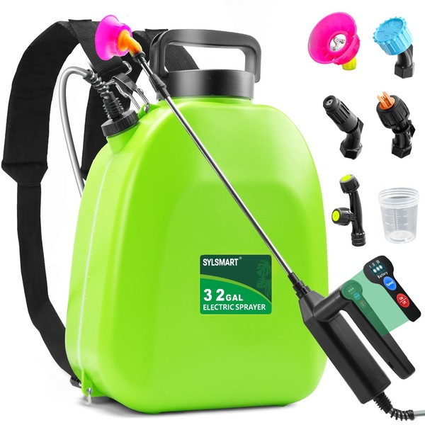 Sylsmart Battery Powered Backpack Sprayer 3 Gallon, Electric Lawn &