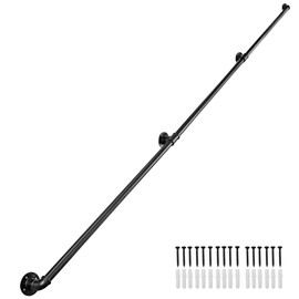 Hand Rails Inside Stairs 10FT, Hand Railings for Stairs Easy to Install, Iron Balusters Staircase Handrails for Household or Commercial Buildings