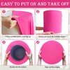 Set of 3 - Fuchsia Cylinder Pedestal Stand Covers, Flexible