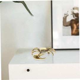 iplusmile Retro Copper Crab Statue Small Desktop Ornament Home Decor Creative Antique Figurine with Stable Craftsmanship