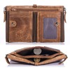 BULLCAPTAIN Genuine Leather Wallet for Men Vintage Bifold with Double