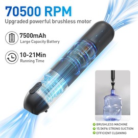 HONKASU Handheld Car Vacuum Cleaner Cordless with Brushless Motor High Power Vacuum Cleaner & Air Duster & Inflating 3 in 1 Keyboard Vacuum Mini Vacuum Cleaner for Car Home Pet-with Charging Dock