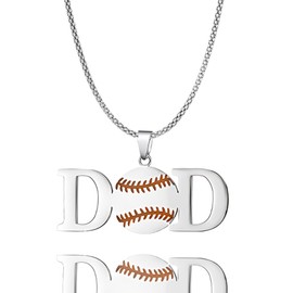 Father's Day Gifts for Dad Necklace Baseball Dad Sport Necklace for Men Father Birthday Gift from Son Daughter Daddy Wedding Gift for Dads Thank You Appreciation Gifts Father Present Stuff Souvenir