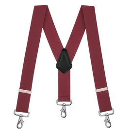Suspender Store Classic Suspenders - 2-Inch Wide Elastic - X-Back - Trigger Snap - 54" for 6'1" to 6'5" tall - Burgundy