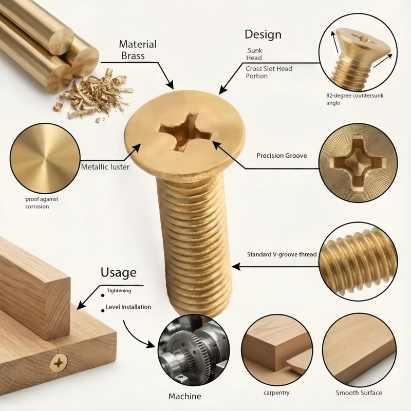 NACX M2 x 10mm Flat Head Phillips Machine Screws Bolts