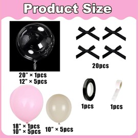 Pink Bow Party Decorations Black Bow Balloons BoBo Balloons for Coquette Theme Party Girl Birthday Party Bridal Shower Bridal Engagement Party Bachelorette Party Decorations