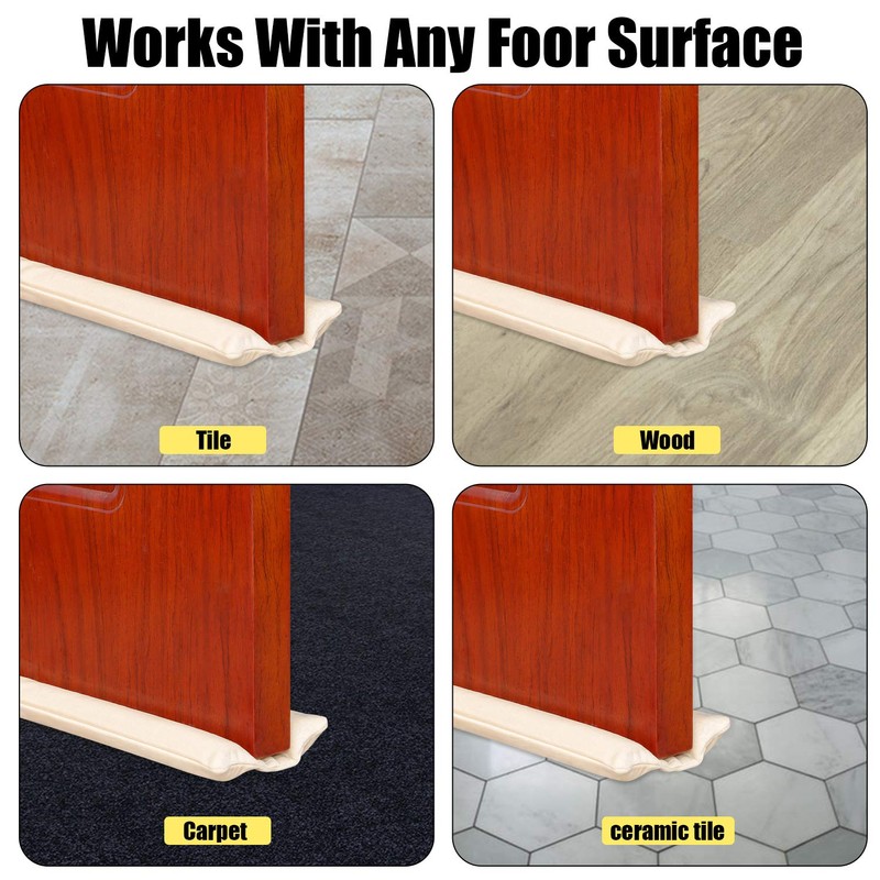 Emoly Under Door Draft Stopper,Improved Adjustable Double Draft Noise Blocker