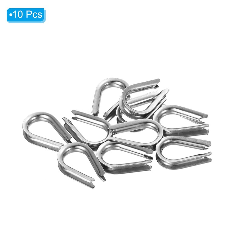 PATIKIL 2mm 1/16 Inch Wire Rope Thimble, 10Pack Cable Thimbles