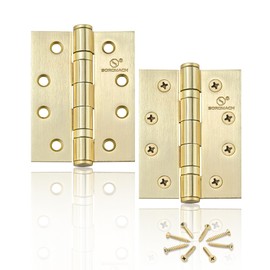 Pack of 2 Hinges 100 x 76 mm Folding Ball Bearing Golden Door Hinges Wooden Door Exterior Heavy Duty Hinge