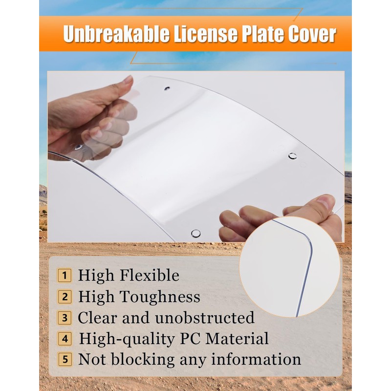 2 Transparency Flat License Plate Frame, ABS Car Front/Rear License