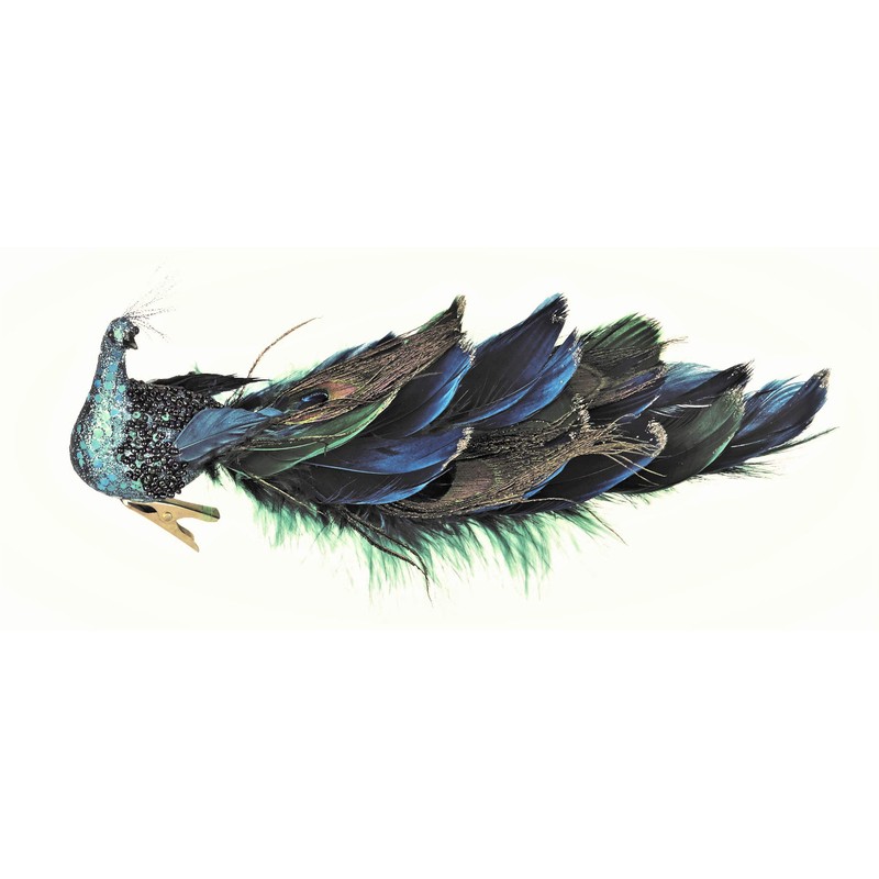Premier Peacock With Feather Tail On Clip - 25cm