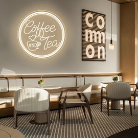 Coffee And Tea Neon Sign Coffee Neon Sign USB LED Sign Coffee Shop Opening Neon Signs Engraved Cafe Signs for Coffee Bar Coffee Station Kitchen Hot Cocoa Cafe Bar Decor