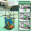 wasoyun Tennis Ball Hopper, Portable Pickleball Holder with Wheels &
