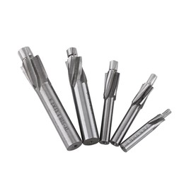 5pcs Countersink End Mill, Cutter Slot Drill Bits CNC Rotary Burrs Set Tool M3-M8 4 Flutes HSS-AL for Copper, Aluminum, Steel, Cast Iron
