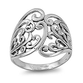 Sterling Silver Women's Celtic Fashion Ring Beautiful 925 Band 21mm Size 13