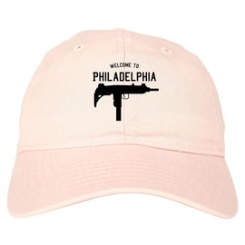 Kings Of NY Welcome to Philadelphia Uzi Machine Gun City 6 Panel Dad Hat Cap Pink
