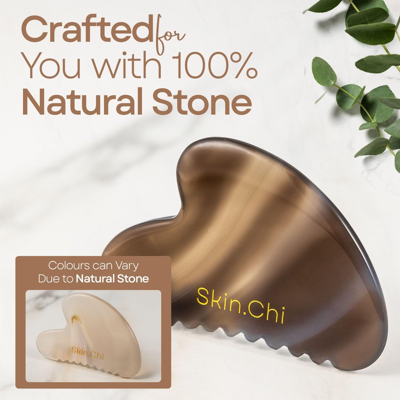 Skin Chi Agate Gua Sha Facial Comb – Real Agate