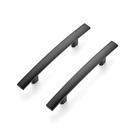 Ravinte 5 Pack | 5-3/16'' Curved Cabinet Pulls Matte Black Kitchen Drawer Pulls Arch Cabinet Handles 5-3/16”Length, 3” Hole Center