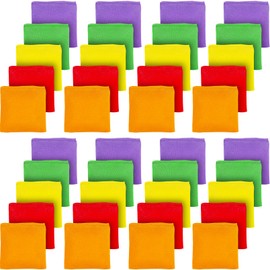 EOGRFW Pack of 20 Cornhole Bags, Nylon Bean Bags Throwing Bean Bags with Carry Bag, Throw Bags for Cornhole Game, Bean Bag Throwing Game for Children, Juggling, Sports Training (5 Colours, 6 x 6 cm)