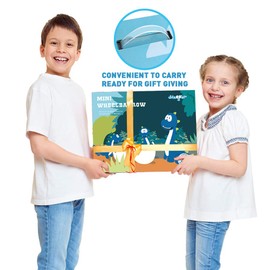 Colwelt Kids Wheelbarrow 5Pcs, Steel Wheelbarrow for Kids with Kids Gardening Tools and Gloves(Blue), Gardening Tools for Kids