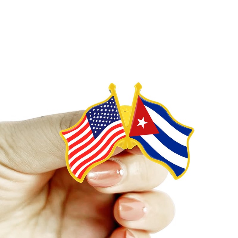 6/ Pack -American Cuban Friendship Flag Pins Bulk -1.4” Metal