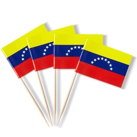 Venezuela Flag Venezuelan Flag, Small Mini Venezuela Toothpick Flags for Food, Cupcakes, Cocktails, Appetizers, Bar Party Decorations