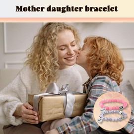 Matching Bracelets for Mom and Daughter Birthday Gift for Mom Mama Gifts from Daughter Mommy Beaded Heart Bracelet Matching Gift Idea