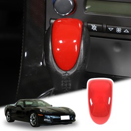 LLKUANG Compatible with Corvette C6 2005-2013 Red Gear Shift Knob Cover Trim, ABS Gear Shift Head Cover Trims Interior Accessories,1Pcs/Set