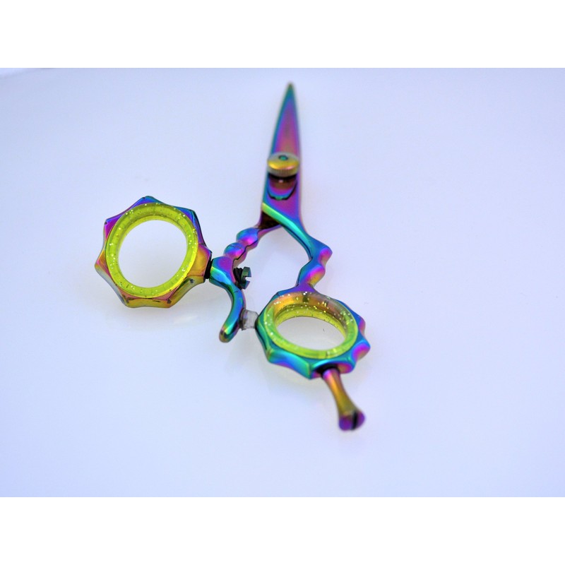 Supreme 5.5" Rainbow Titanium Swivel Thumb Hairdressing & Thinning Scissors