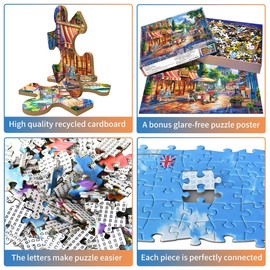 Puzzle 1000 Pieces for Adults, Classic Educational Game European Street Scene Beautiful Decoration Puzzle Gifts