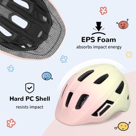 Toddler/Kids Bike Helmet, Adjustable and Multi-Sport, from Infant to Schoolchild, 2 Sizes (Pink Yellow)