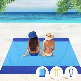 masso Beach Blanket 83"×79" Extra Large Waterproof Sandproof Oversize Quick Drying Durable Outdoor Beach Mat for 5-8 Adults, Lightweight Picnic Mat for Beach Travel Camping Hiking