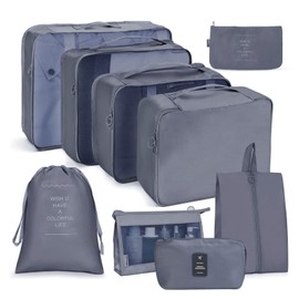 OSDUE Travel Packing Cubes, 9pcs Suitcase Organizer Set, Luggage Organiser Waterproof Suitcase Essential Bag, Packing Cubes for Suitcase Travel Accessories