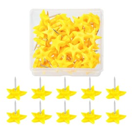CQEAZ 50Pcs Push Pins Cork Notice Board Thumb Tacks Drawing Pins Flower Star Gear Flat Head Pushpin for Office Bulletin Board Push Pin