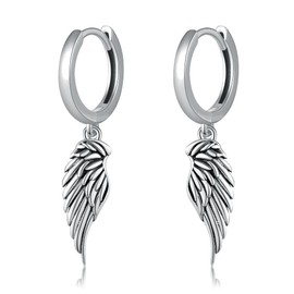 ONEFINITY Angel Wing Earrings 925 Sterling Silver Demon Angel Wings Drop Earrings Jewelry Gifts For Women Men