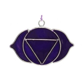 Something Different CK_19928 Mini Suncatcher | Third Eye Chakra Symbol | H:7.5cm W:6cm D:0.01cm | Pack of 1, Purple