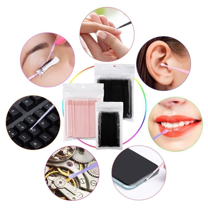 50 Pieces Microswabs for Eyelash Extensions, 10CM Lash Cotton Swabs,