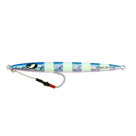 OCEAN CAT Speed Fall Fishing Luers Metal Vertical Lead Jigging Sea Baits Flat Hooks 5 Colors 7 Weights (Blue&Silver, 17 2/3oz(500g))