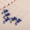Teyglen 5pcs Bride Rhinestone Wedding Hair Pins Set Royal Blue
